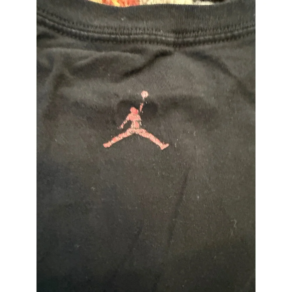 Jordan Mens Jumpman Circle Graphic T-Shirt Black Red Large Short Sleeve Tee